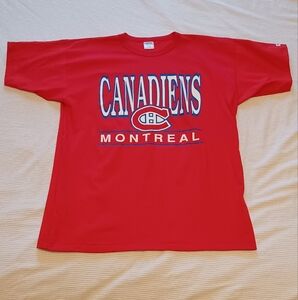 1980s Raven's Athletic NHL Montreal Canadiens Hockey Red T-Shirt Adult XL